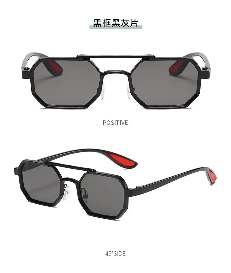 Cross-border Retro Sun Glasses Metal Double Beam β feature 18