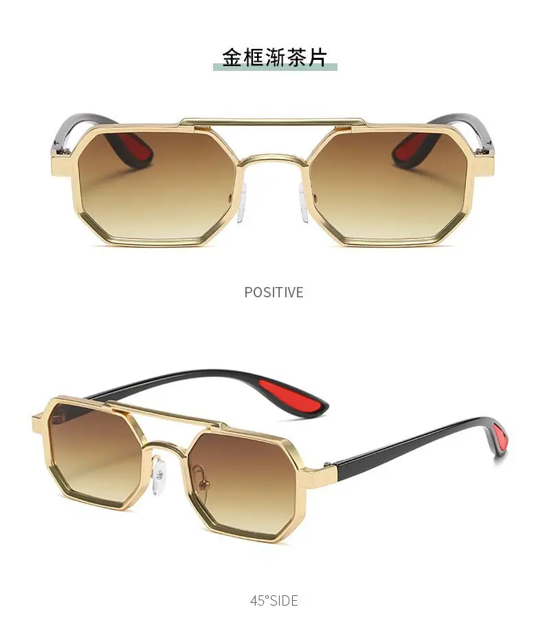 Cross-border Retro Sun Glasses Metal Double Beam β feature 20