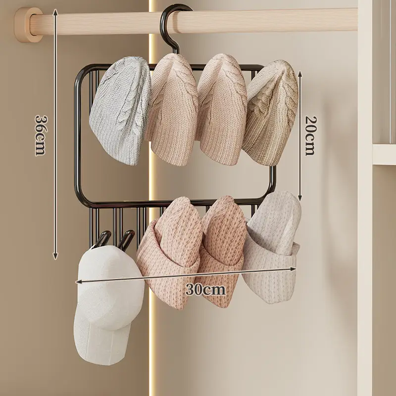 Wardrobe Hanging Rack for Hats Coats Boots 20cm Height - Image 4