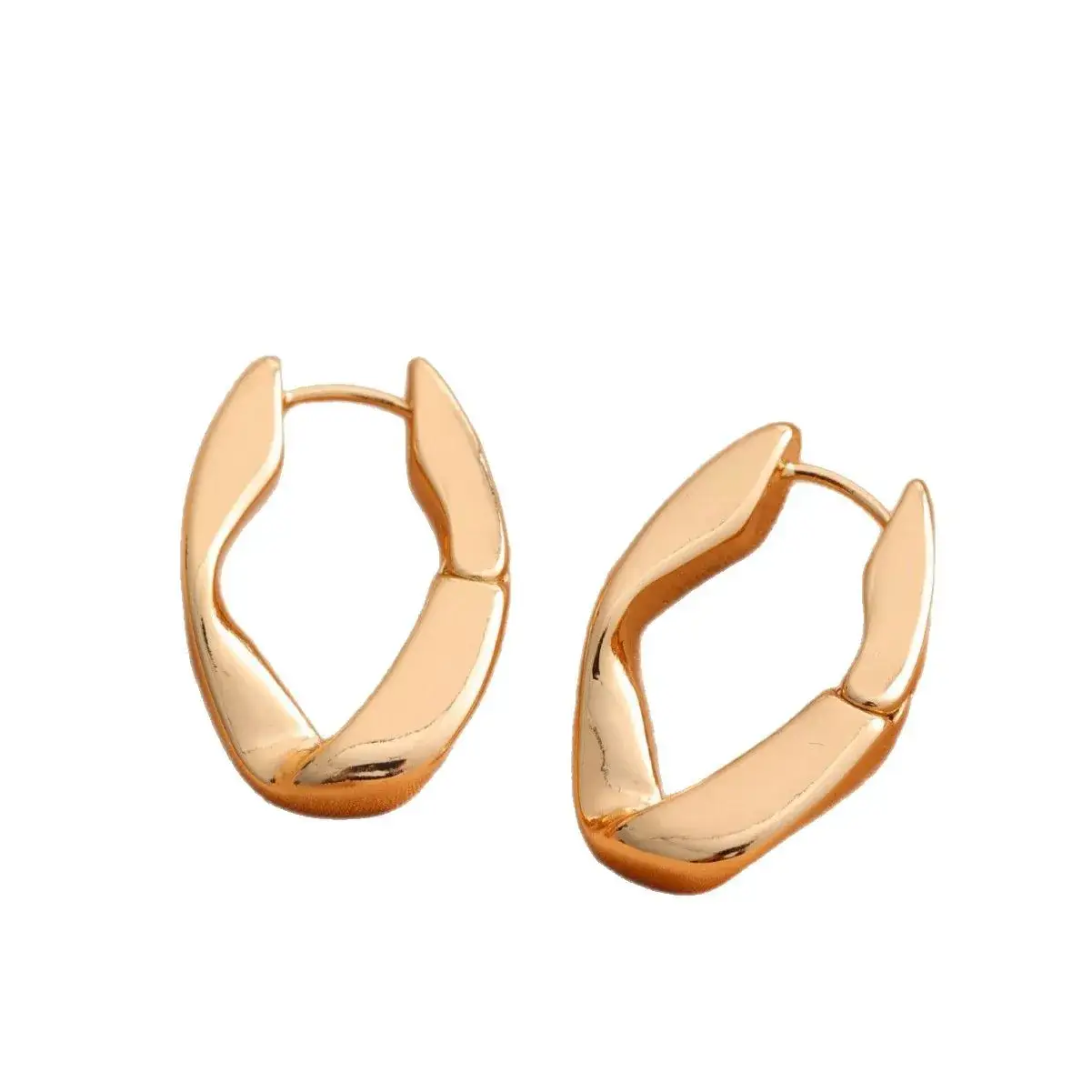 European American Textured Gold Earrings Set