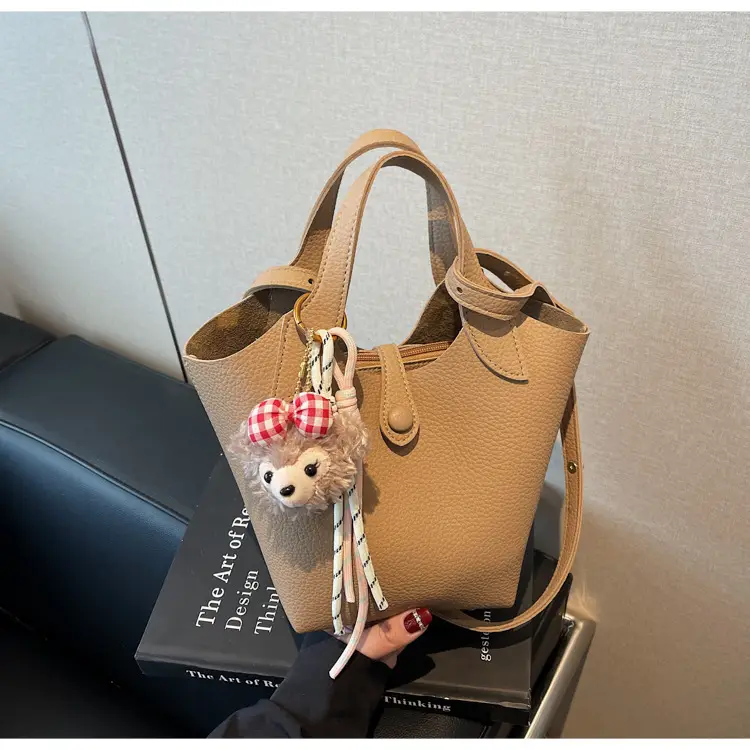 Women's Soft Leather Crossbody Bag with Cute Pom Pom Charm — feature 23