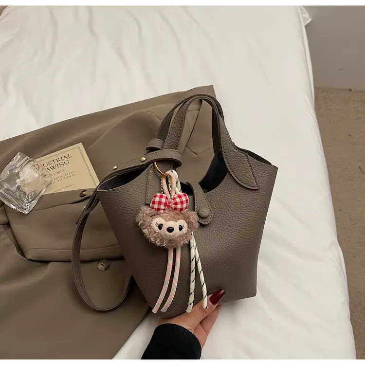 Women's Soft Leather Crossbody Bag with Cute Pom Pom Charm — feature 24