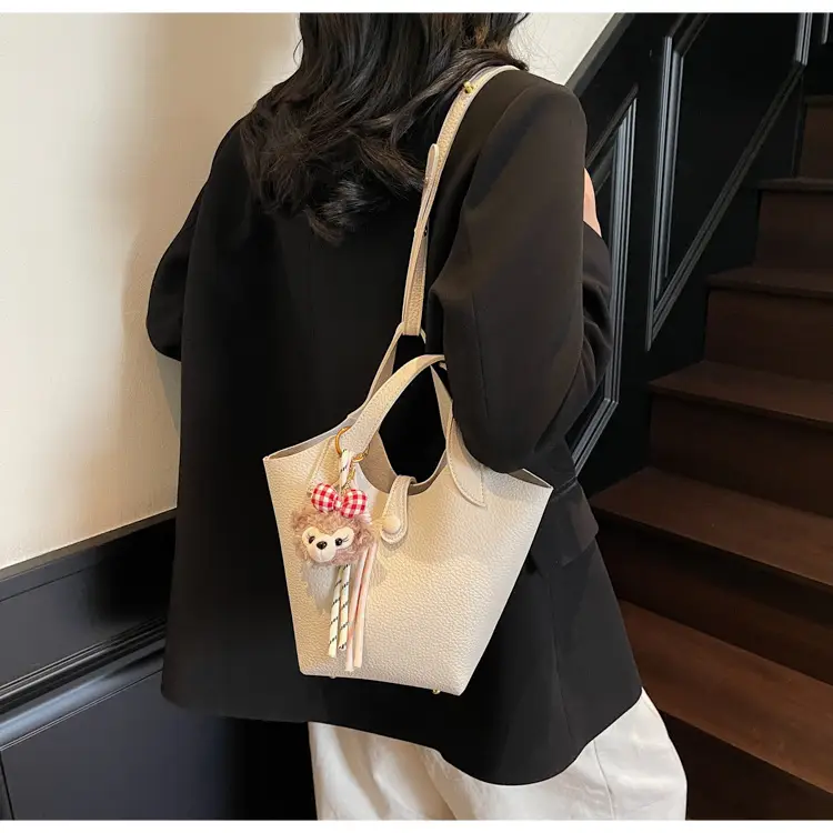 Women's Soft Leather Crossbody Bag with Cute Pom Pom Charm — feature 35