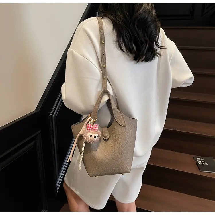 Women's Soft Leather Crossbody Bag with Cute Pom Pom Charm — feature 36