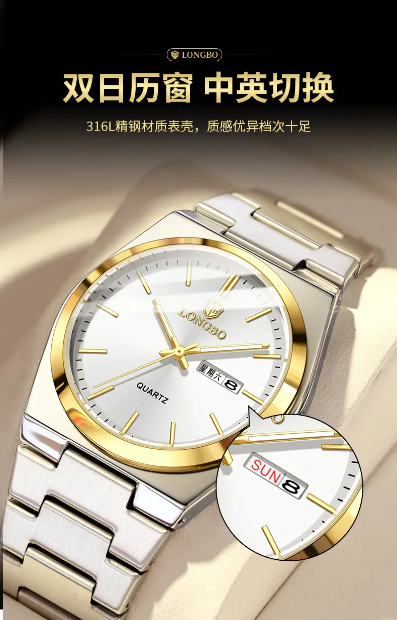 Longebo Ultra-Thin Quartz Watch Green Dial — feature 1