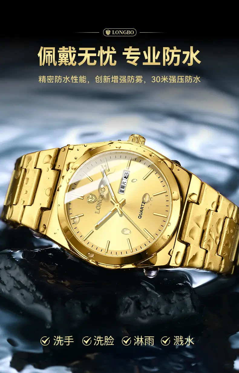 Longebo Ultra-Thin Quartz Watch Green Dial — feature 5