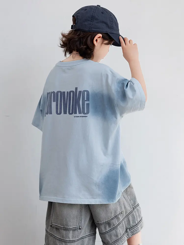 Boys T-shirt Light Blue 2025 New Arrival
