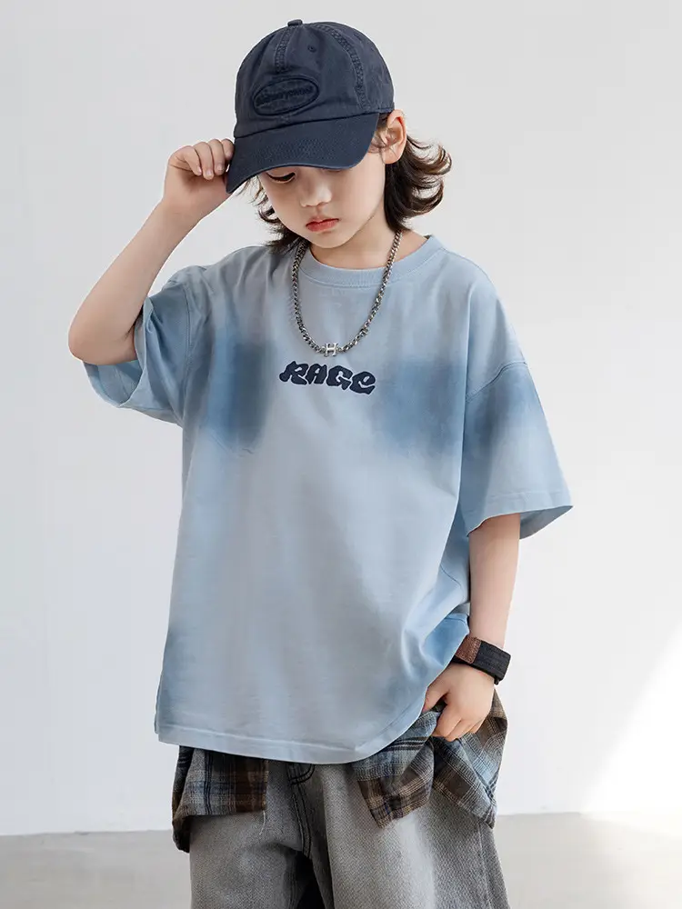 Boys T-shirt Light Blue 2025 New Arrival