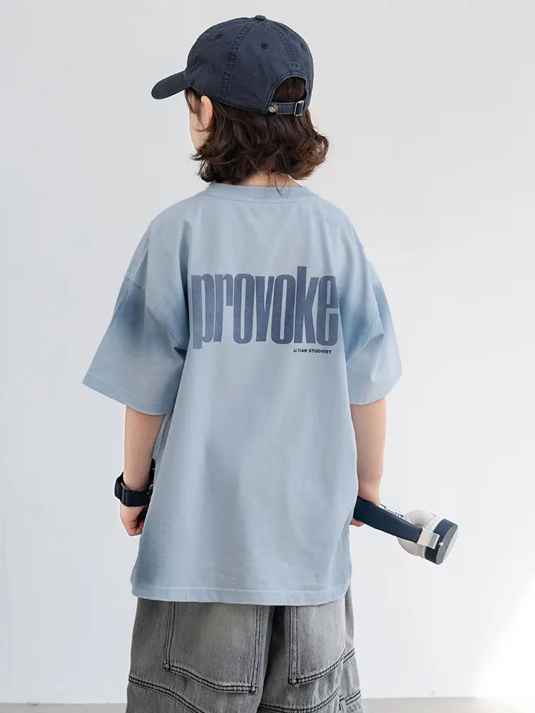 Boys T-shirt Light Blue 2025 New Arrival