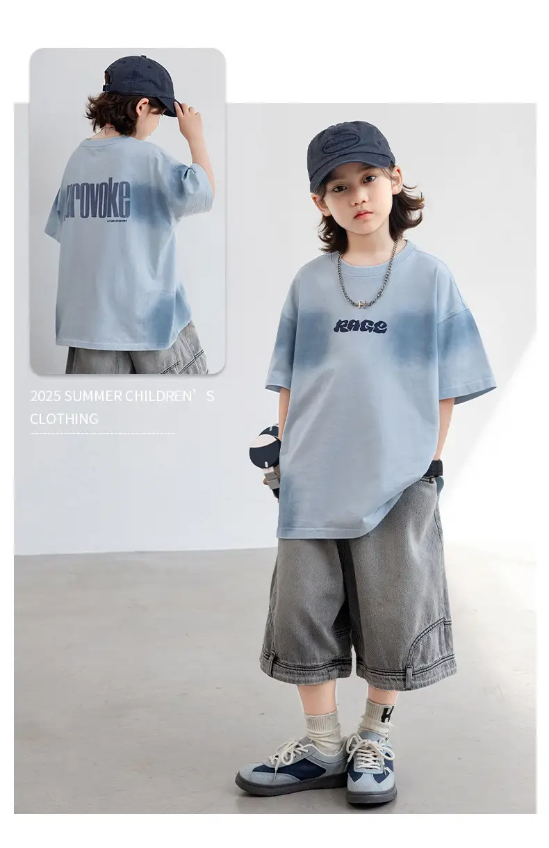 Boys T-shirt Light Blue 2025 New Arrival — feature 3