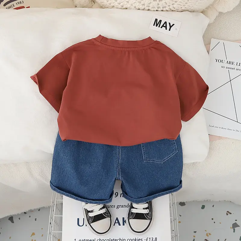 Boys Cartoon Excavator T-Shirt Shorts Set Summer — feature 10