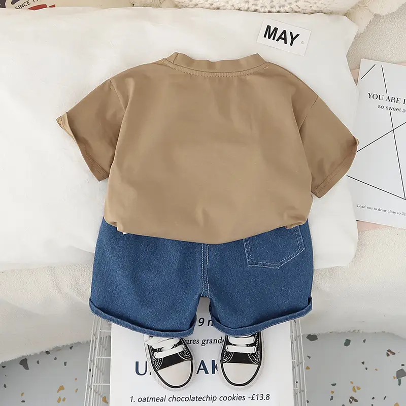 Boys Cartoon Excavator T-Shirt Shorts Set Summer — feature 12