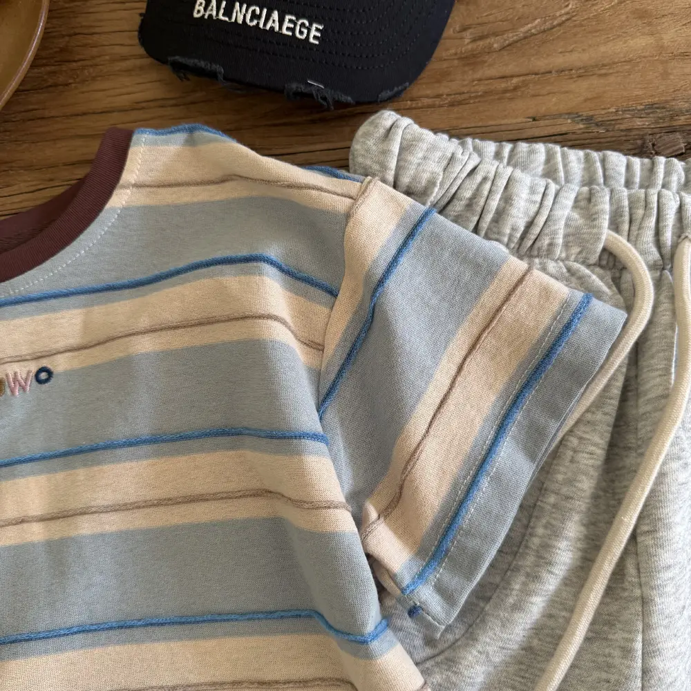 Boys Striped Cotton Shorts Set Summer 2025 — feature 6