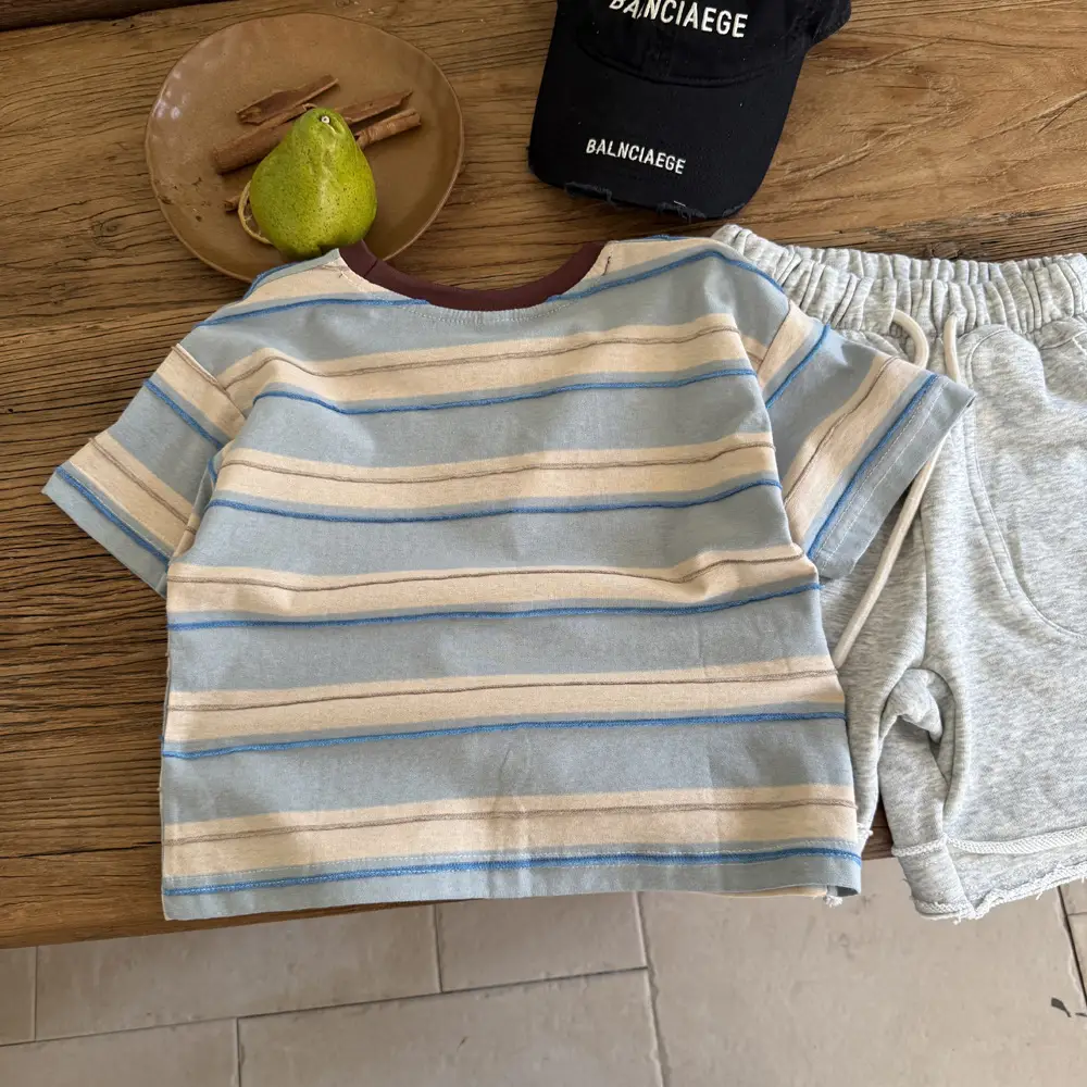 Boys Striped Cotton Shorts Set Summer 2025 — feature 7