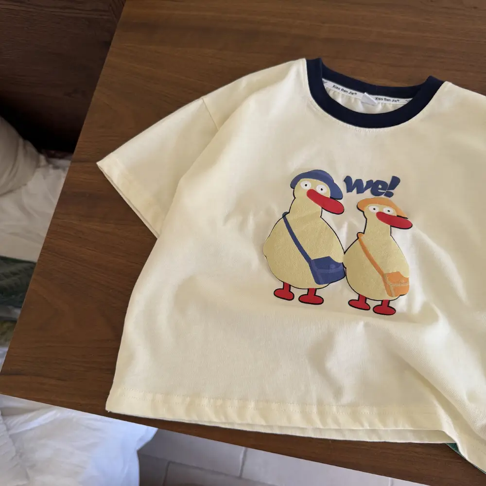 Boys Cotton Cartoon T-Shirt with Green Shorts — feature 5
