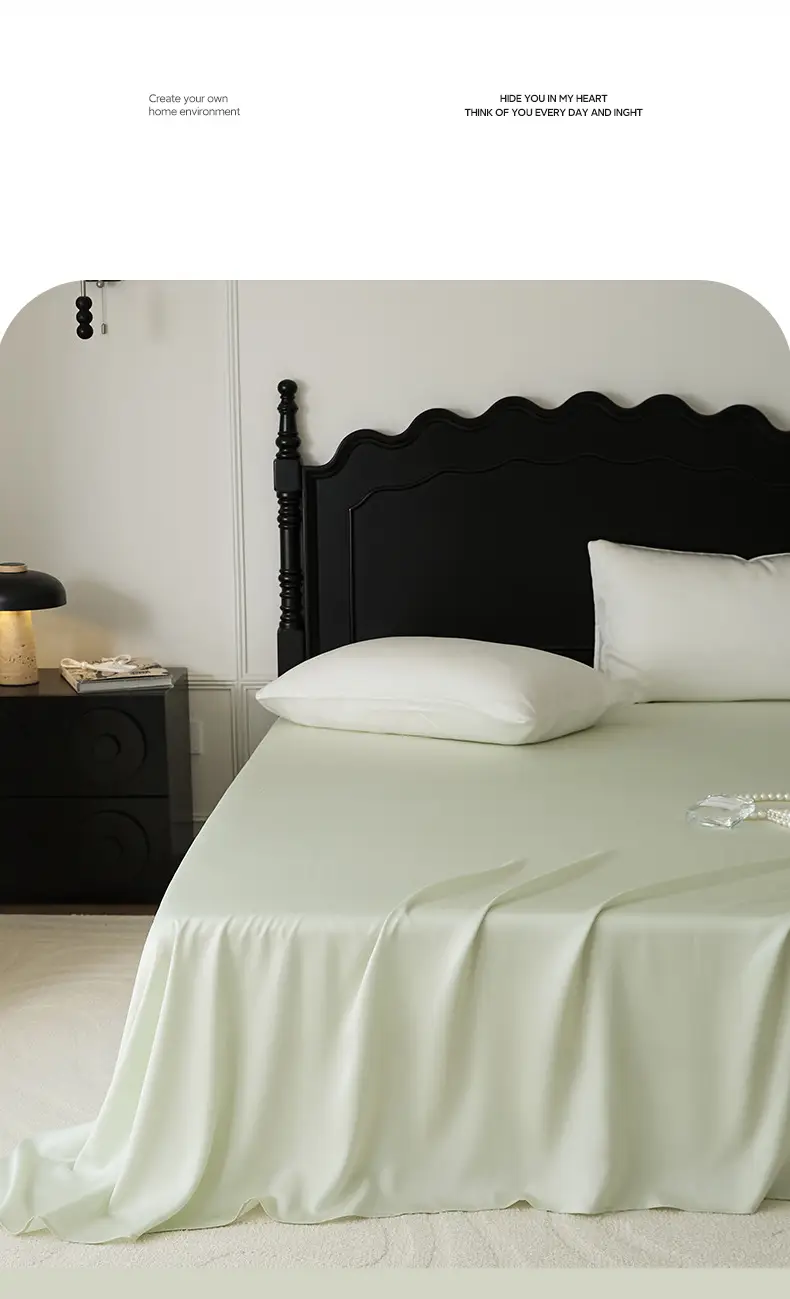 100 Austrian Lanjing Tencel Single Sheet Bedding Summer High-end Solid Color Simple Light Luxury Naked Sleeping — feature 4
