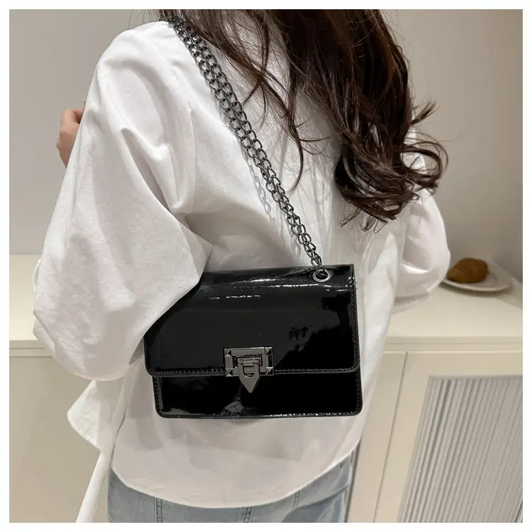 White Square Lock Chain Crossbody Bag for Women — feature 14
