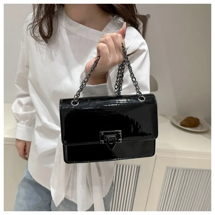White Square Lock Chain Crossbody Bag for Women — feature 15