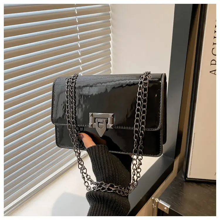 White Square Lock Chain Crossbody Bag for Women — feature 20