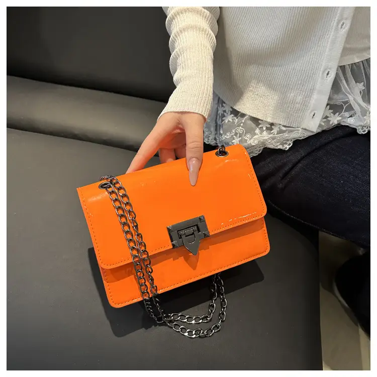 White Square Lock Chain Crossbody Bag for Women — feature 8