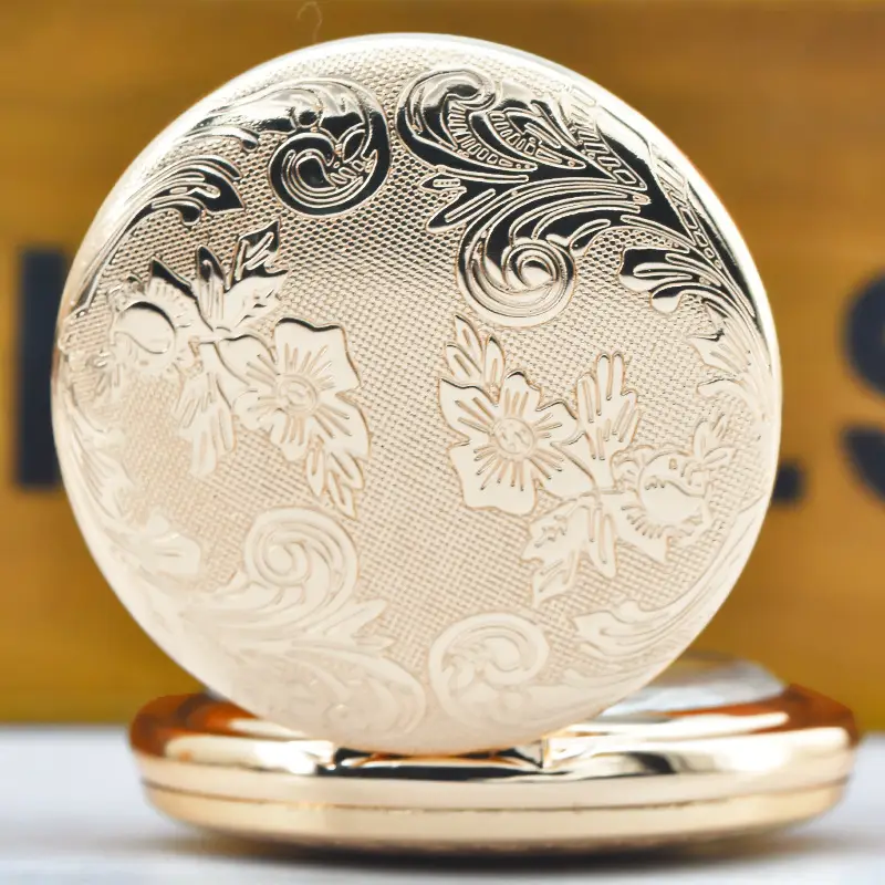 Vintage Floral Pocket Watch with Chain Strap for Men Women — feature 11