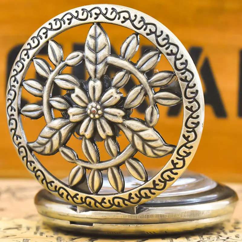 Vintage Floral Pocket Watch with Chain Strap for Men Women — feature 16