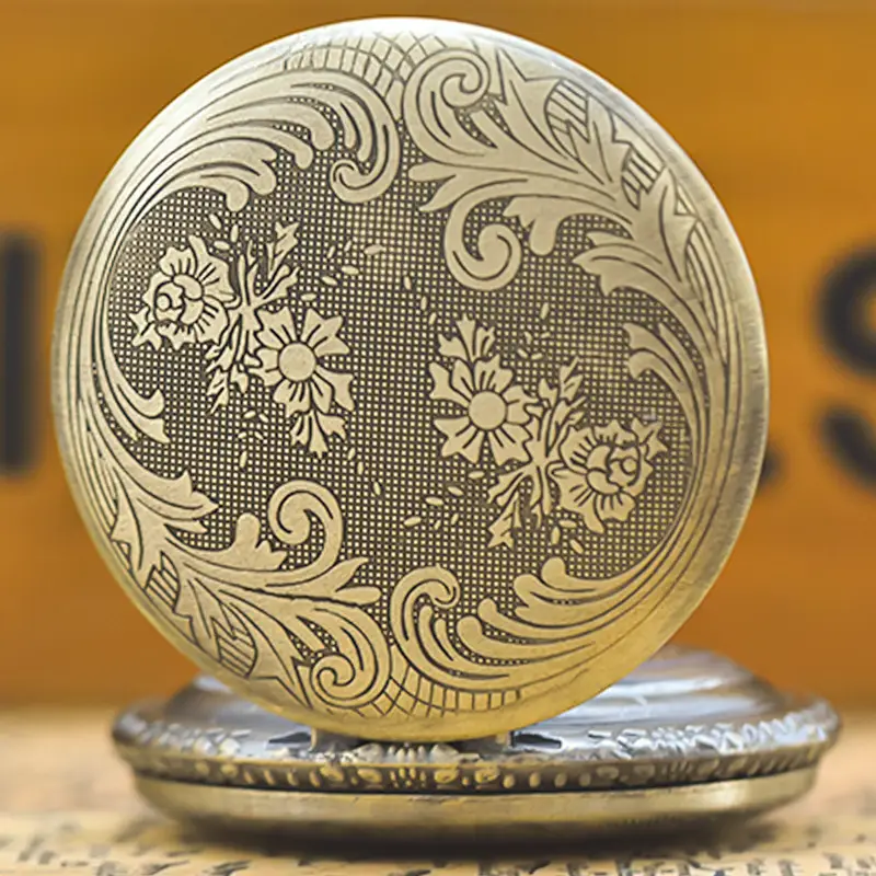 Vintage Floral Pocket Watch with Chain Strap for Men Women — feature 18