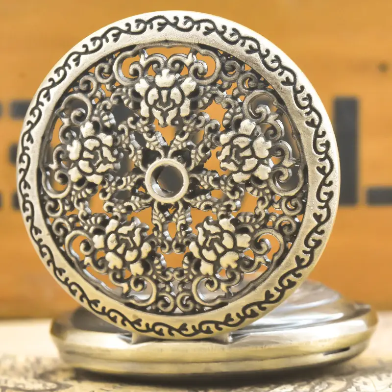 Vintage Floral Pocket Watch with Chain Strap for Men Women — feature 20