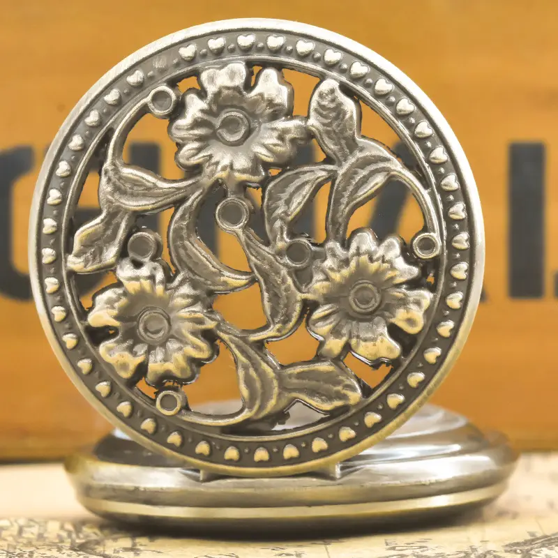 Vintage Floral Pocket Watch with Chain Strap for Men Women — feature 21