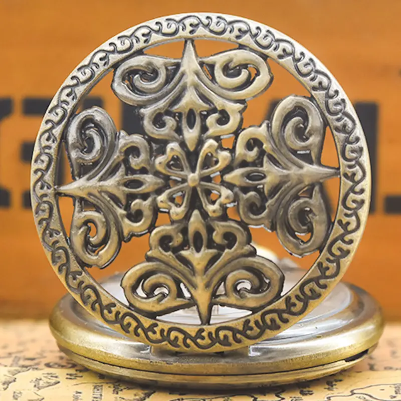 Vintage Floral Pocket Watch with Chain Strap for Men Women — feature 22
