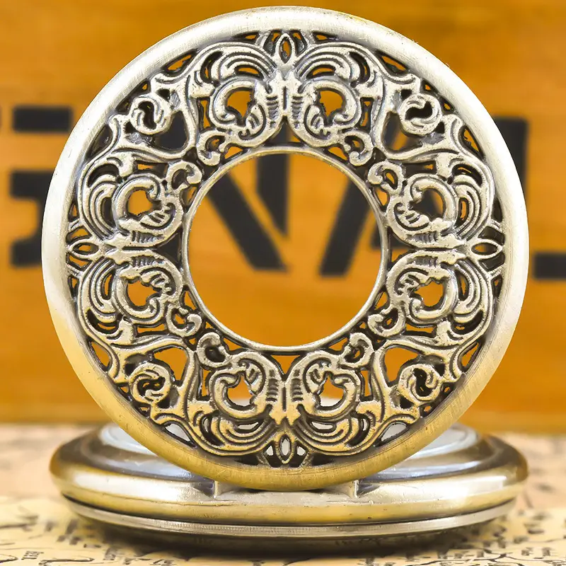 Vintage Floral Pocket Watch with Chain Strap for Men Women — feature 36