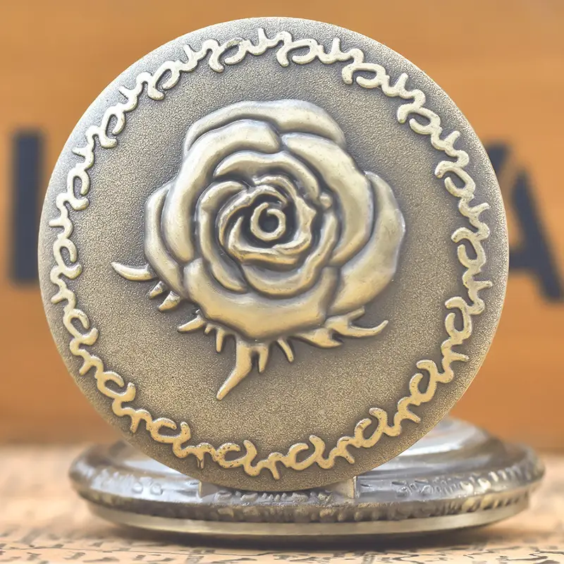 Vintage Floral Pocket Watch with Chain Strap for Men Women — feature 38