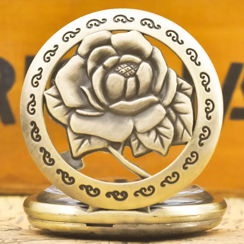 Vintage Floral Pocket Watch with Chain Strap for Men Women — feature 39