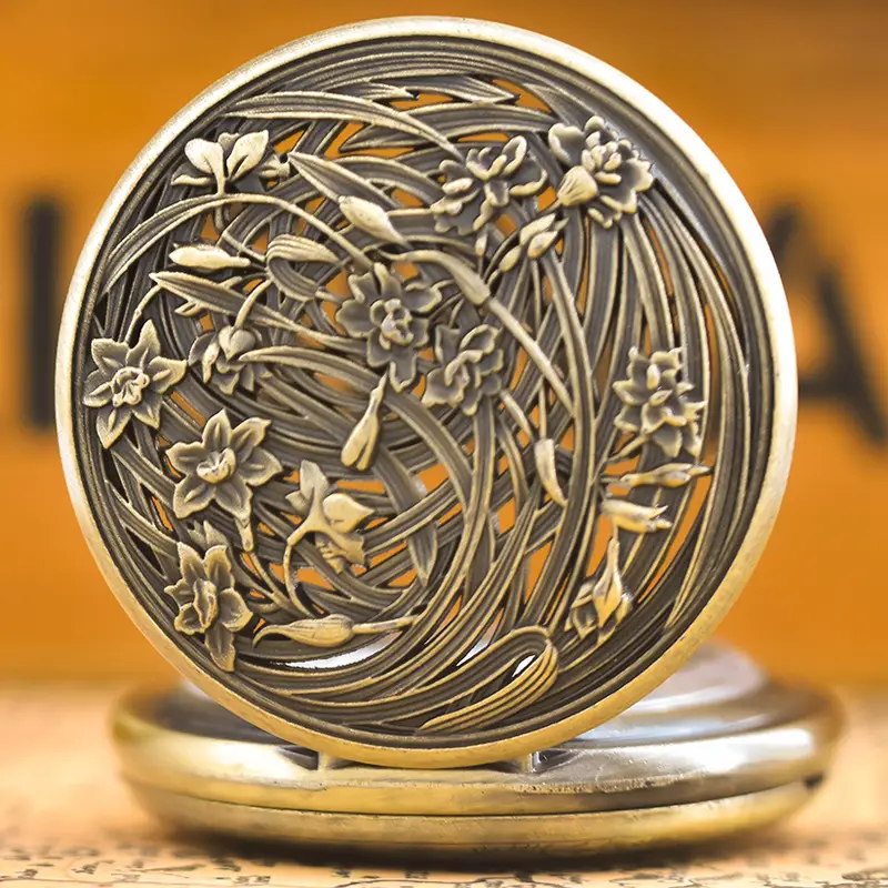 Vintage Floral Pocket Watch with Chain Strap for Men Women — feature 40
