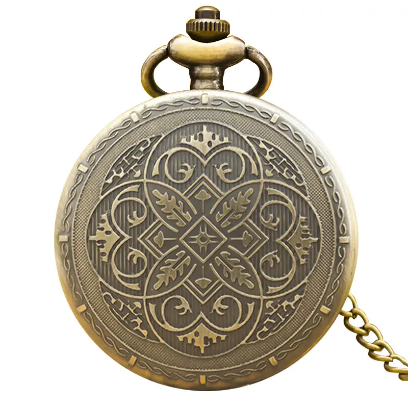 Vintage Floral Pocket Watch with Chain Strap for Men Women - Image 16
