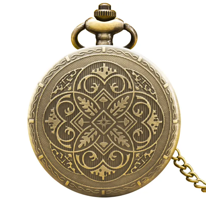 Vintage Floral Pocket Watch with Chain Strap for Men Women - Image 20