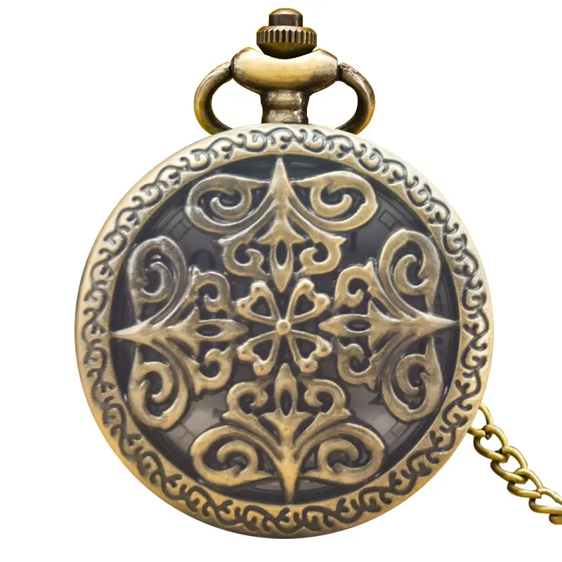 Vintage Floral Pocket Watch with Chain Strap for Men Women - Image 25