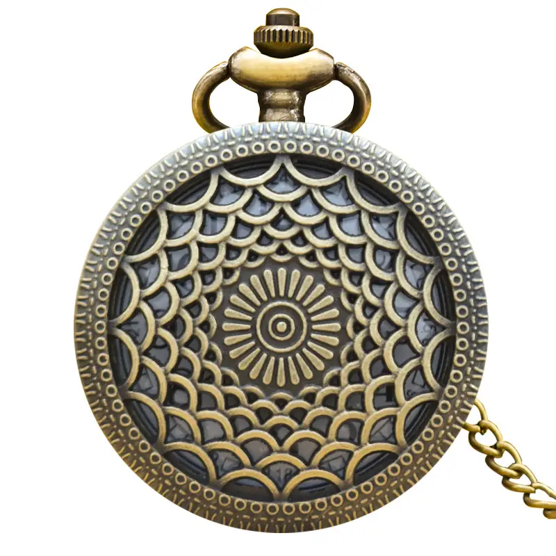 Vintage Floral Pocket Watch with Chain Strap for Men Women - Image 27