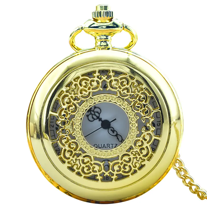 Vintage Floral Pocket Watch with Chain Strap for Men Women - Image 31