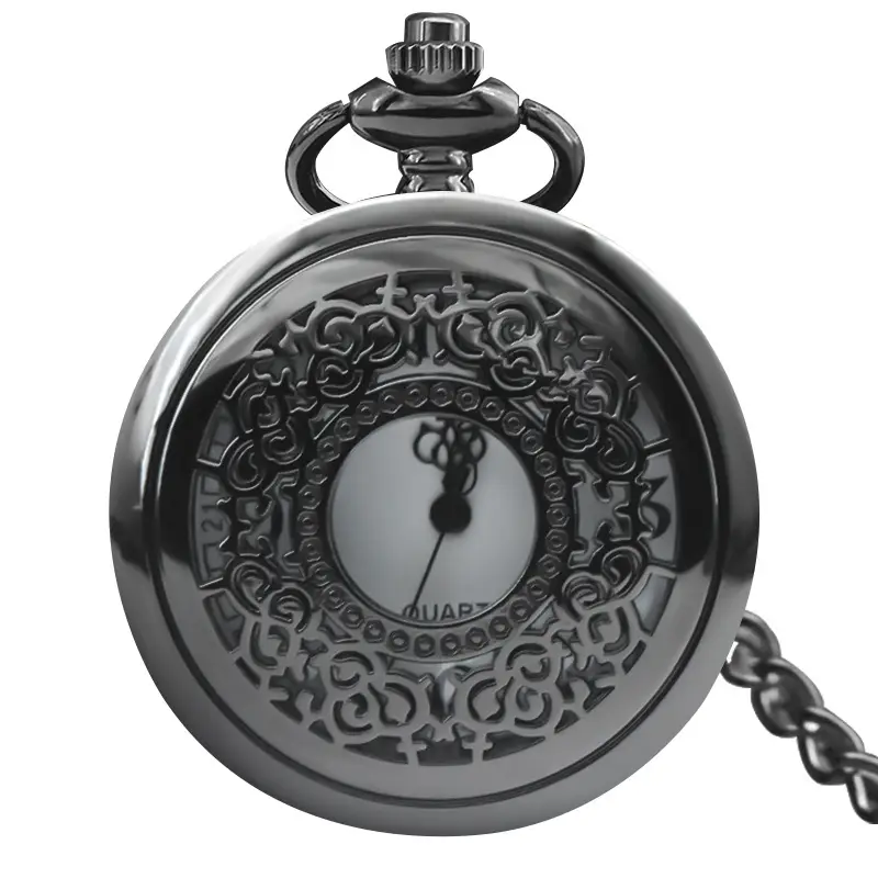 Vintage Floral Pocket Watch with Chain Strap for Men Women - Image 32