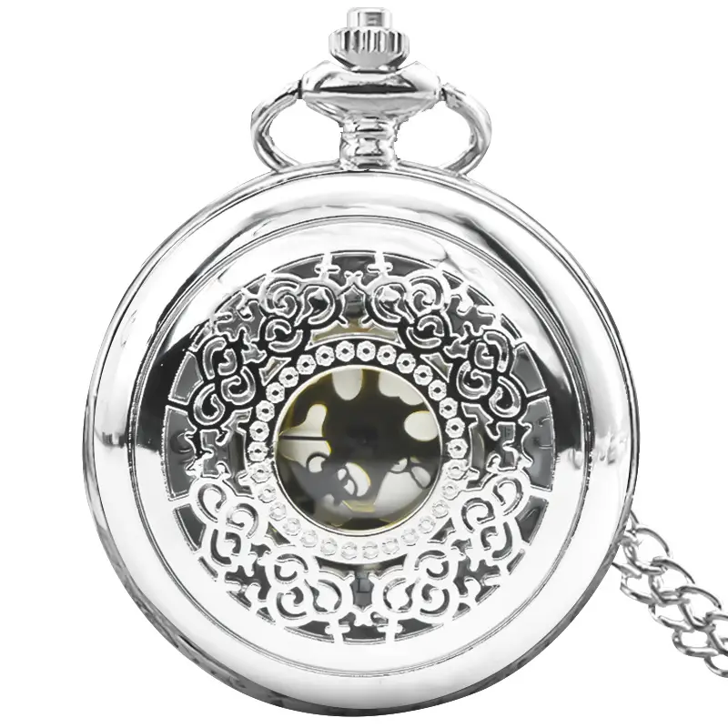 Vintage Floral Pocket Watch with Chain Strap for Men Women - Image 36