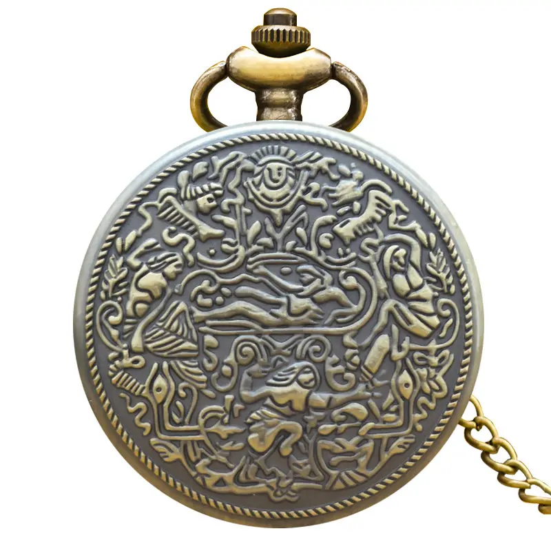 Vintage Floral Pocket Watch with Chain Strap for Men Women - Image 39