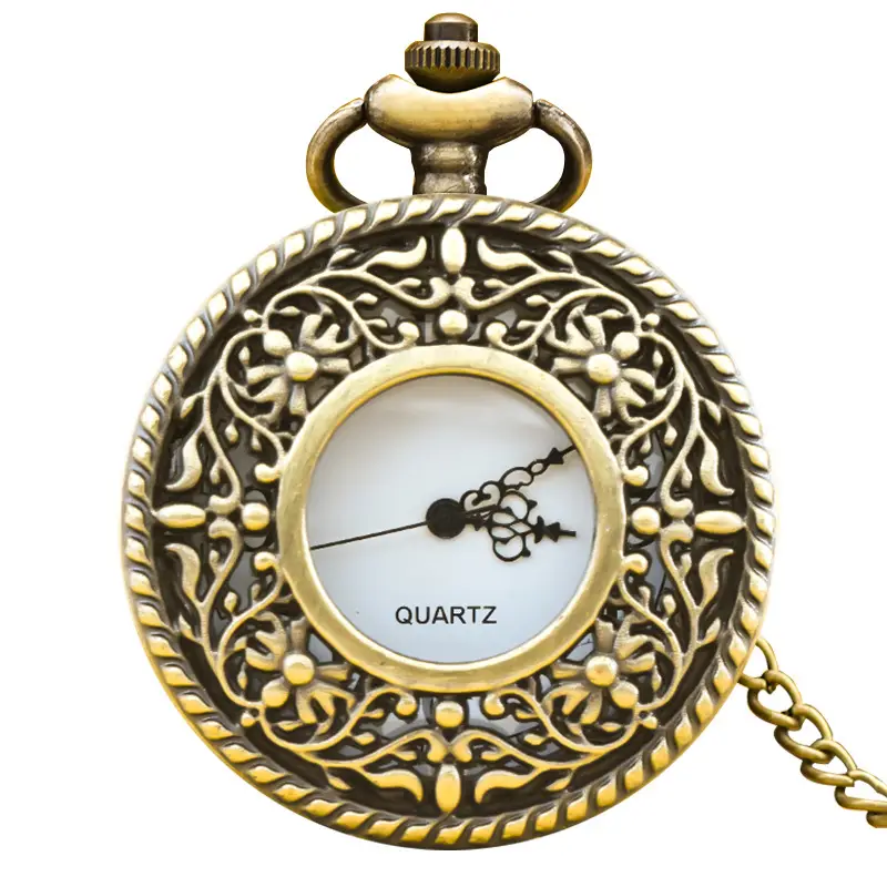 Vintage Floral Pocket Watch with Chain Strap for Men Women - Image 41