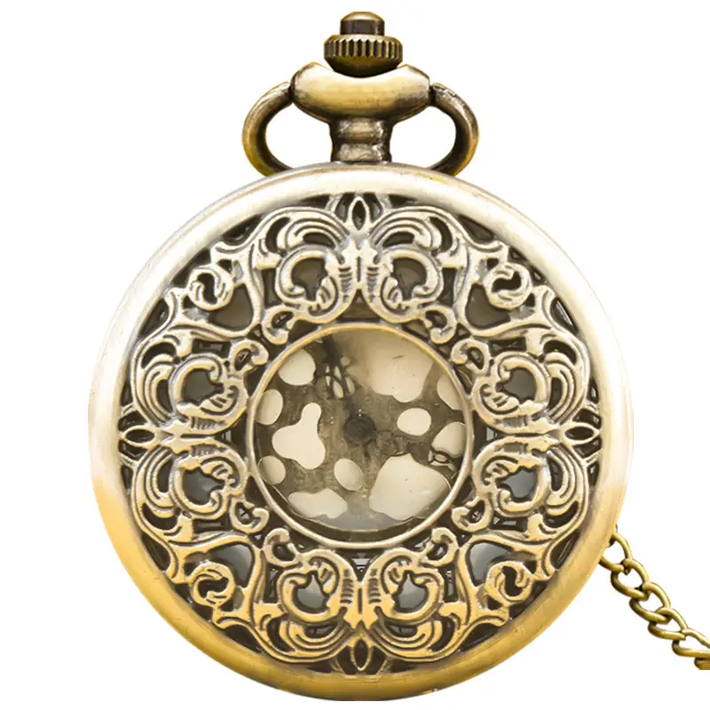 Vintage Floral Pocket Watch with Chain Strap for Men Women - Image 44