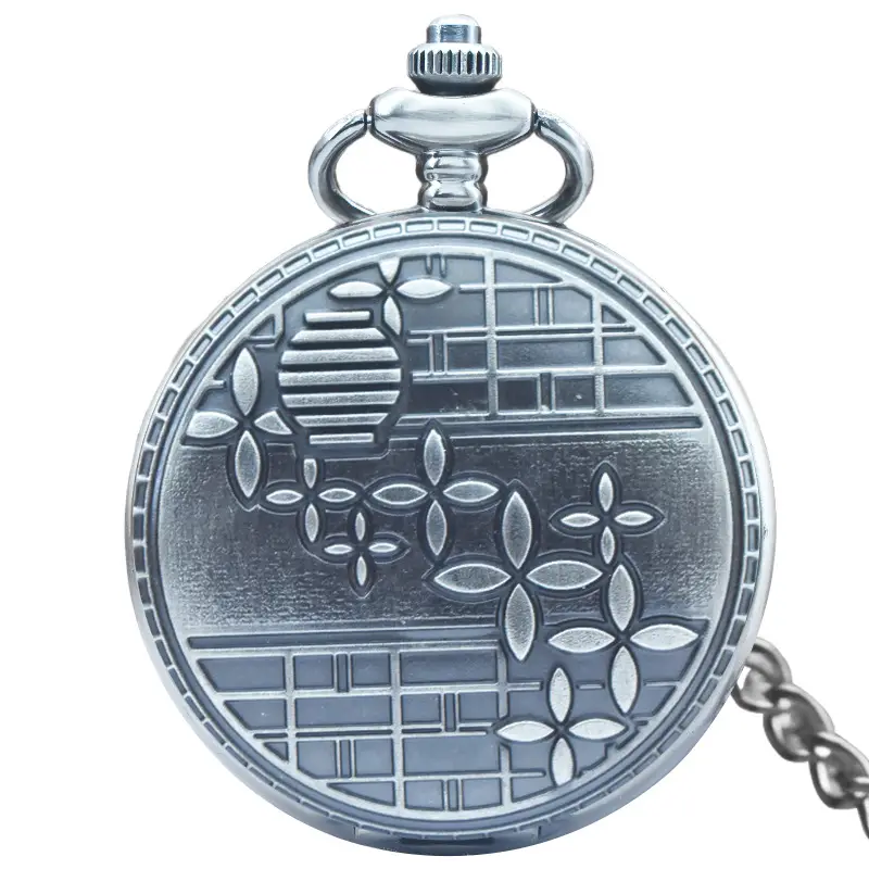 Vintage Floral Pocket Watch with Chain Strap for Men Women - Image 9