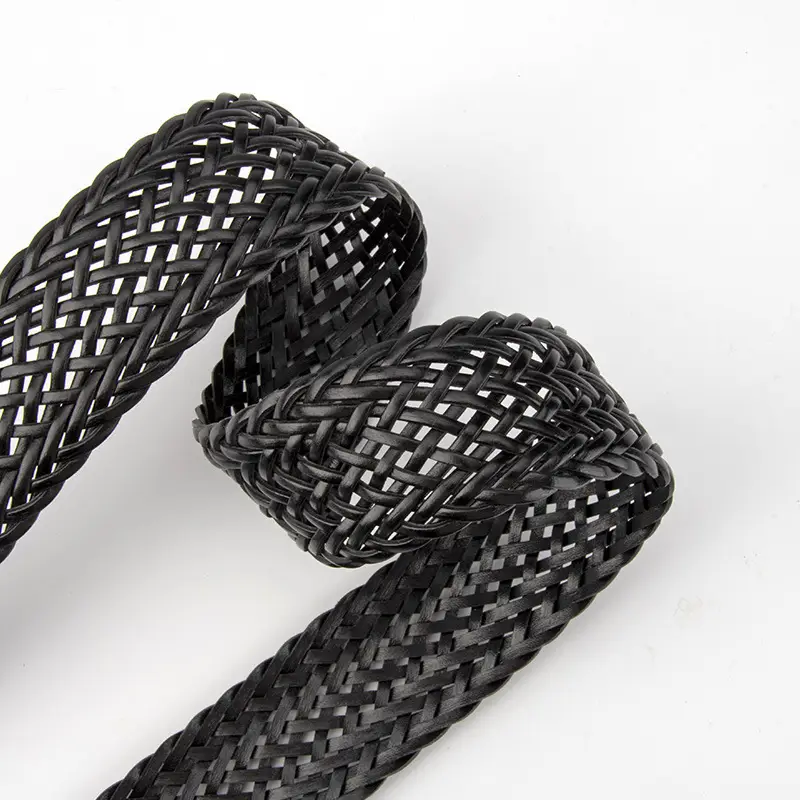 Brown Woven Belt for Women with Gold Buckle - Image 10