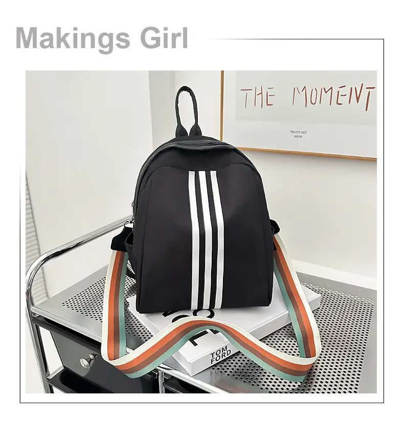Women's Black 3-Strip Casual Crossbody Bag 2025 — feature 13