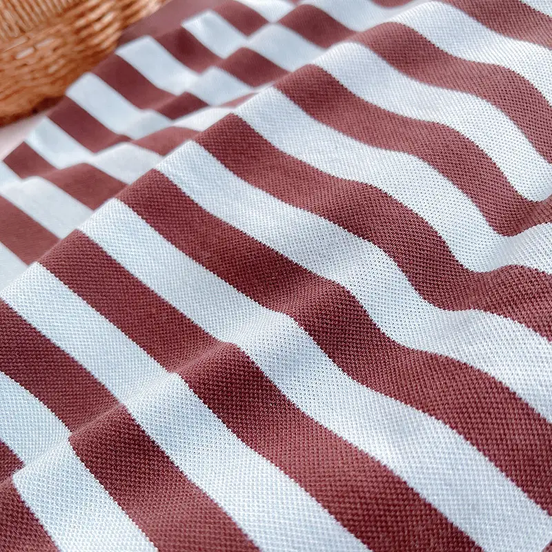 Children's Striped Polo Shirt & Shorts Set Brown — feature 12
