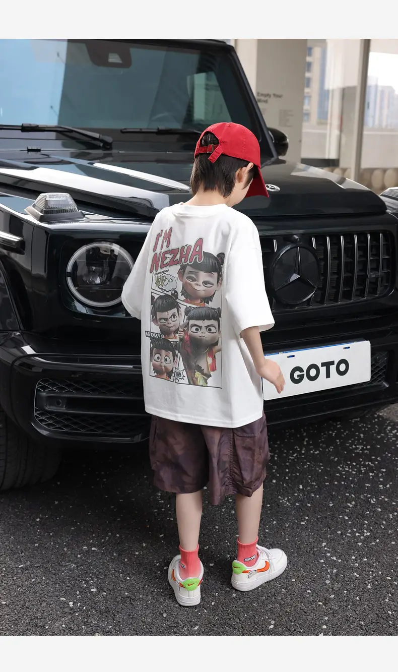 Nezha Print Boys White T-Shirt 2026 Summer — feature 28