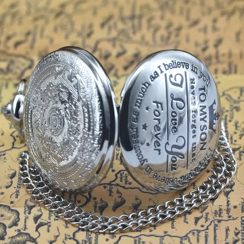 Father's Day Commemorative Flip Pocket Watch for Men Women — feature 15